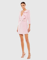 Ruffled Faux Tuxedo Mini Dress