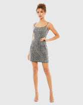 Black Beaded Tank Mini Dress